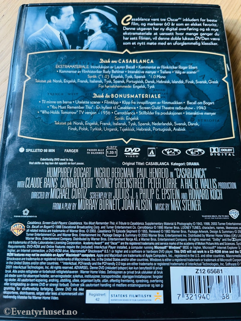 Casablanca. 1943. Dvd. Dvd