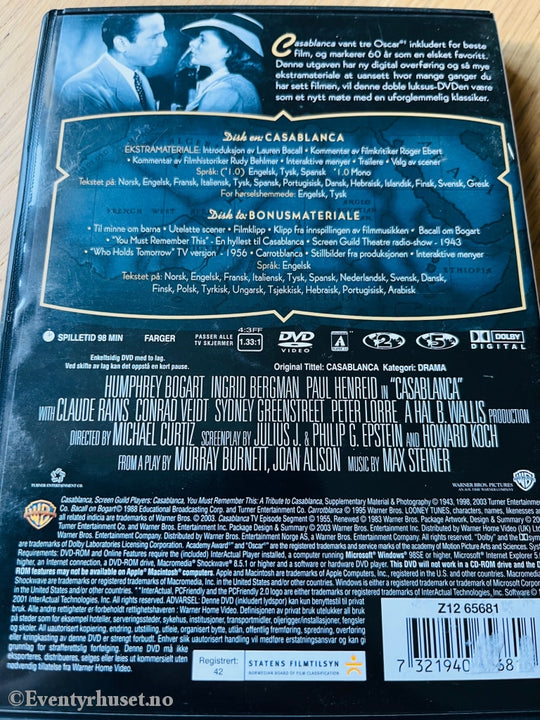 Casablanca. 1943. Dvd. Dvd