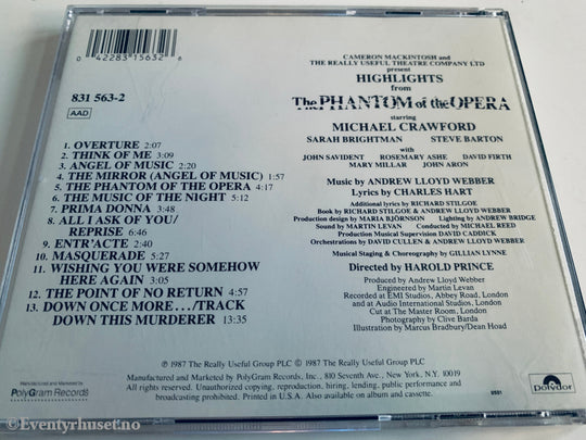 Cast / 1987 / The Phantom of the Opera / CD