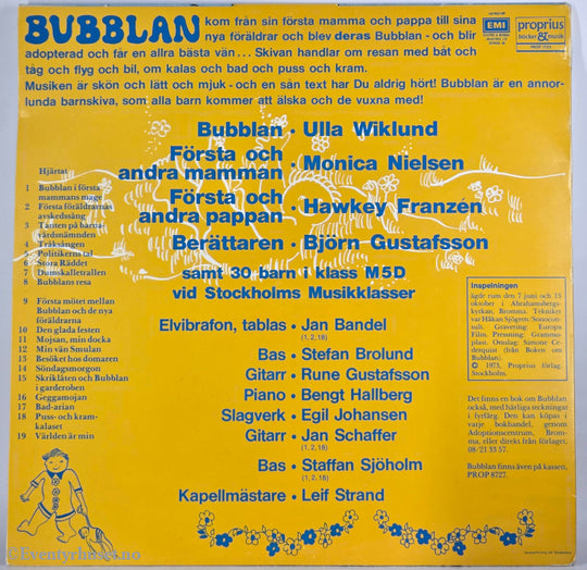 Catherine Berg & Leif Strand. 1973. Skivan om Bubblan som fick nya föräldrar . LP.