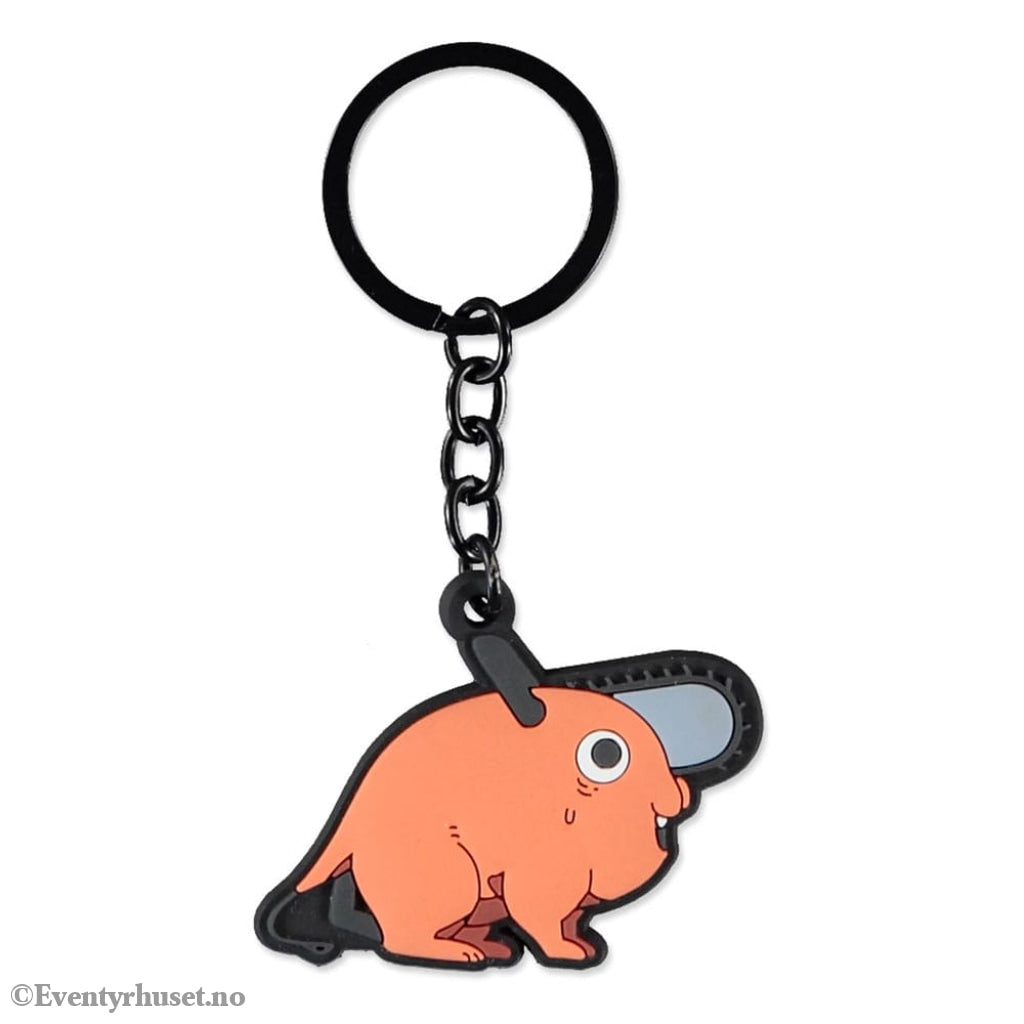 Chainsaw Man Rubber Keychain Pochita Sitting Fashion & Accessories
