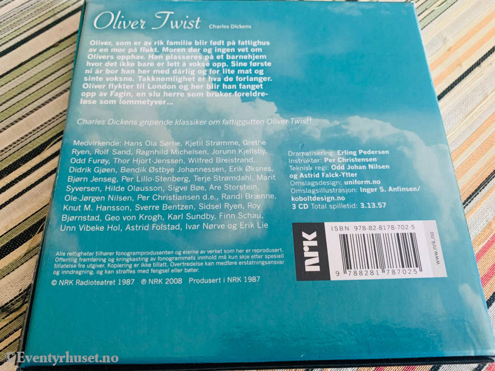 Charles Dickens. 1987/08. Oliver Twist (Nrk). Lydbok På 3 Cd.