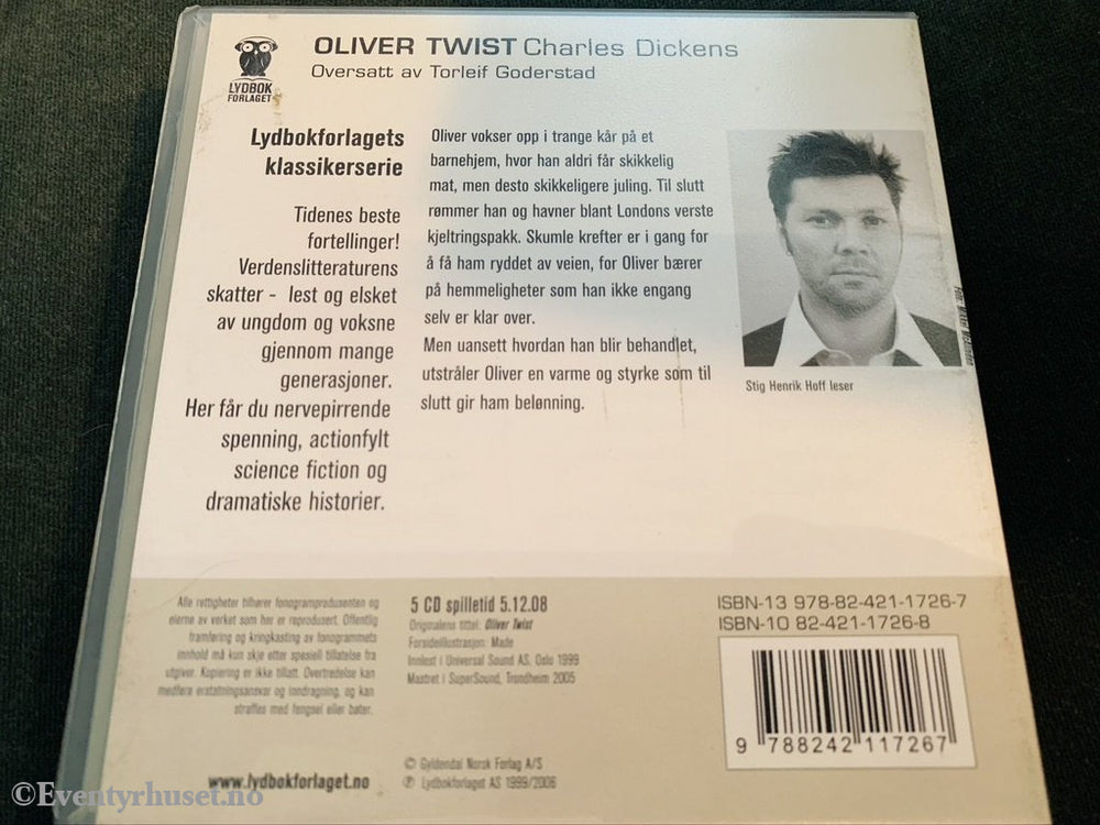 Charles Dickens. 1999/06. Oliver Twist. Lydbok På 5 Cd.