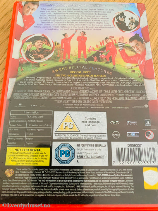 Charlie and the Chocolate Factory (2005). DVD.