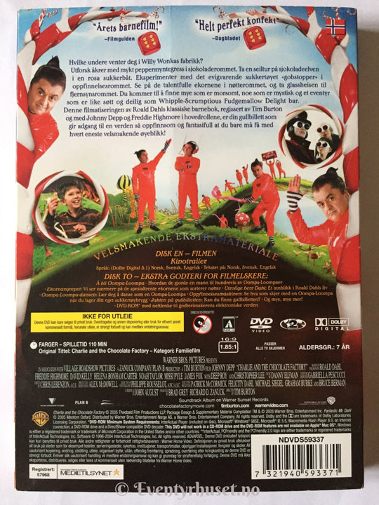 Charlie Og Sjokolade Fabrikken. 2005. Dvd. Dvd