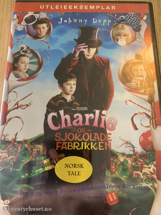 Charlie Og Sjokolade Fabrikken. 2005. Dvd. Utleieeksemplar. Dvd
