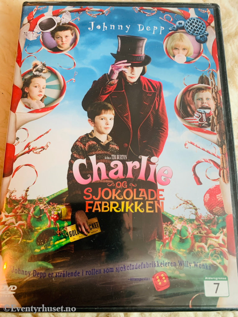 Charlie og Sjokoladefabrikken. DVD. Ny i plast!