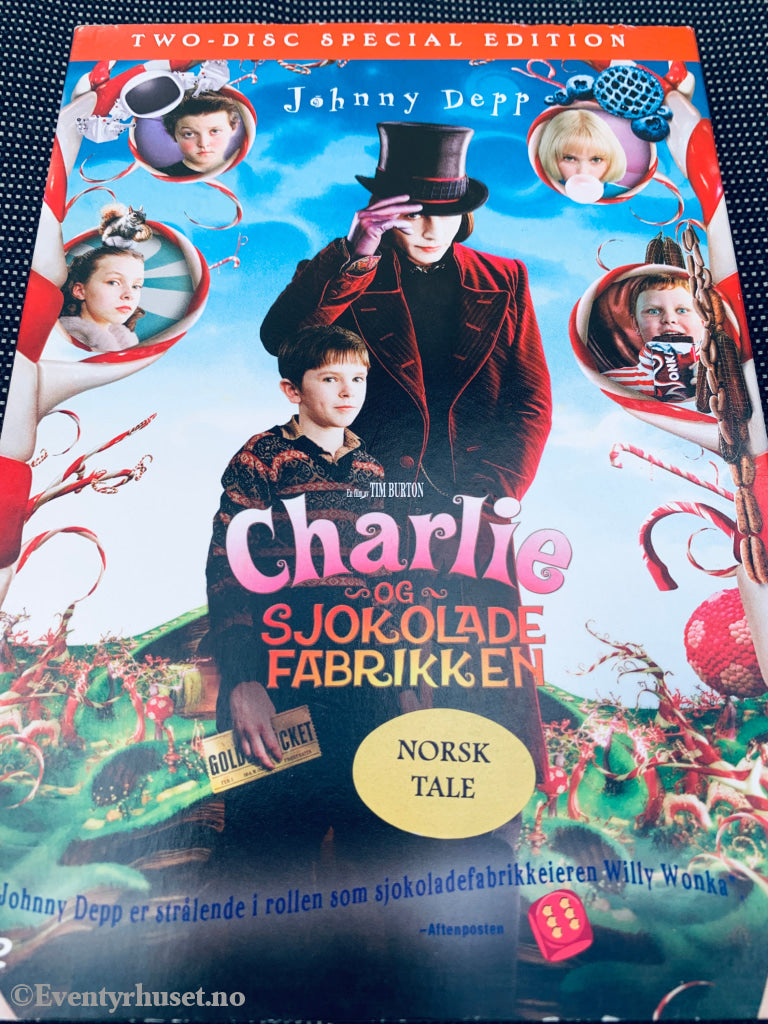 Charlie og sjokoladefabrikken. DVD slipcase.