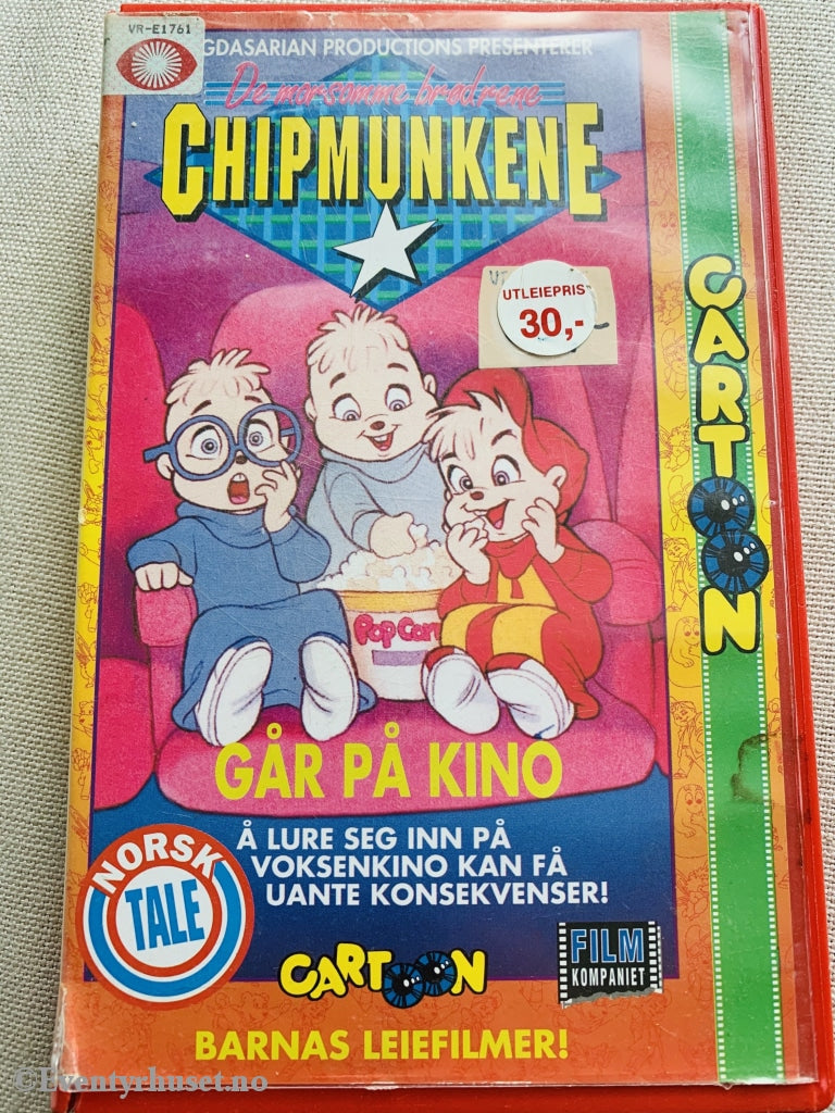 Chipmunkene Går På Kino. 1990. Vhs Big Box.