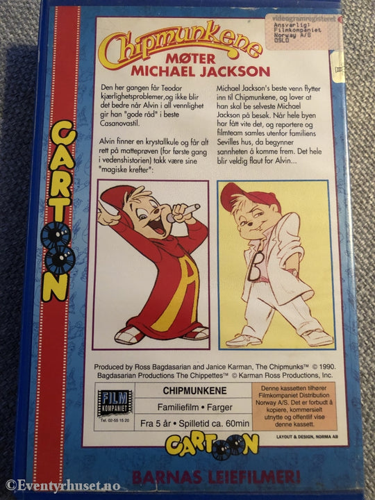 Chipmunkene Møter Michael Jackson. 1990. Vhs Big Box.