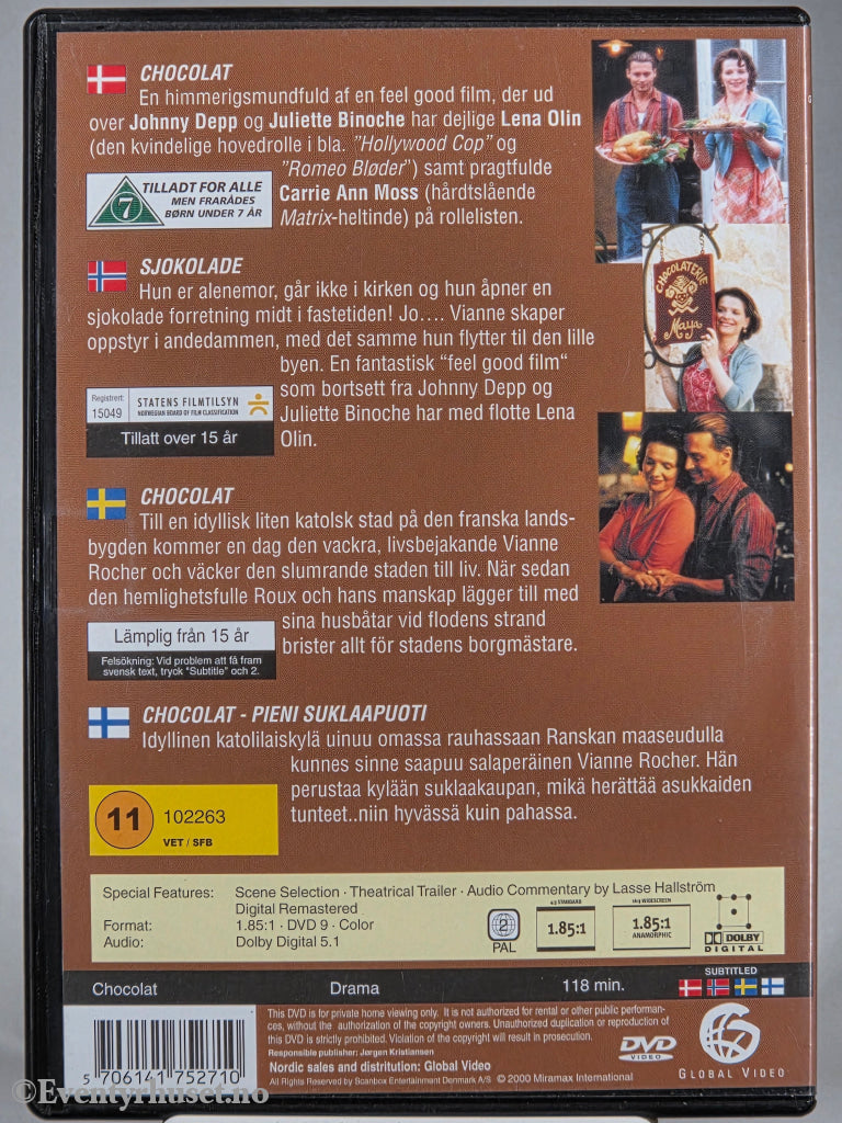 Chocolat. 2000. DVD.
