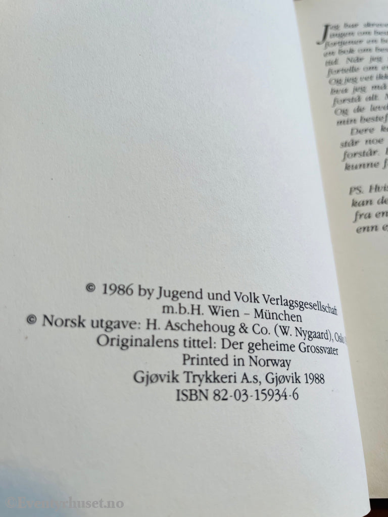 Christine Nöstlinger. 1980-tallet. Min hemmelige bestefar. Bok.