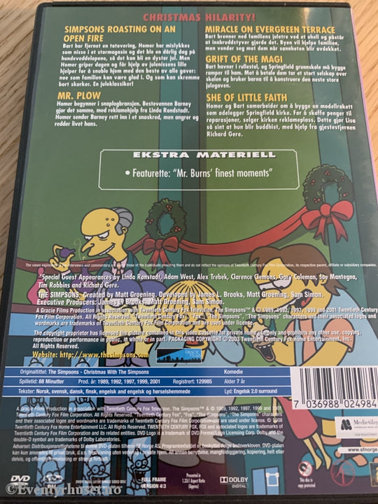 Christmas With The Simpsons. 1989+. Dvd. Dvd