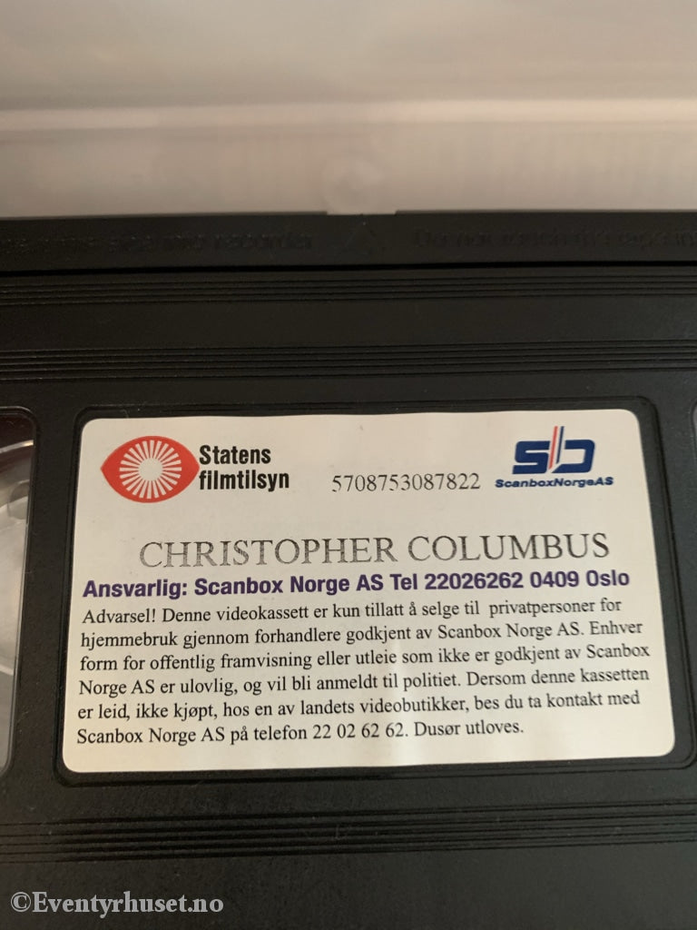 Christopher Colombus - Den Store Eventyrer. 1992. Vhs. Vhs
