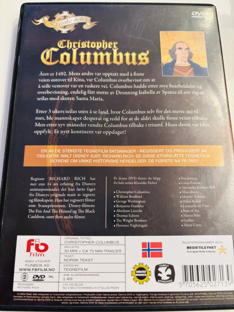 Christopher Columbus. DVD.