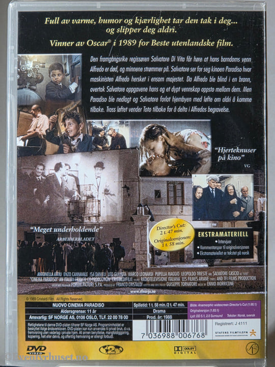 Cinema Paradiso (1988). DVD. Ny i plast!