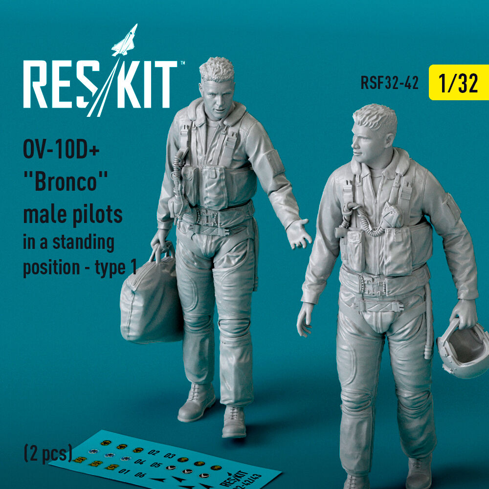 OV-10D+ Bronco male pilots (in a standing position - type 1) (2 pcs) (3D Printed)