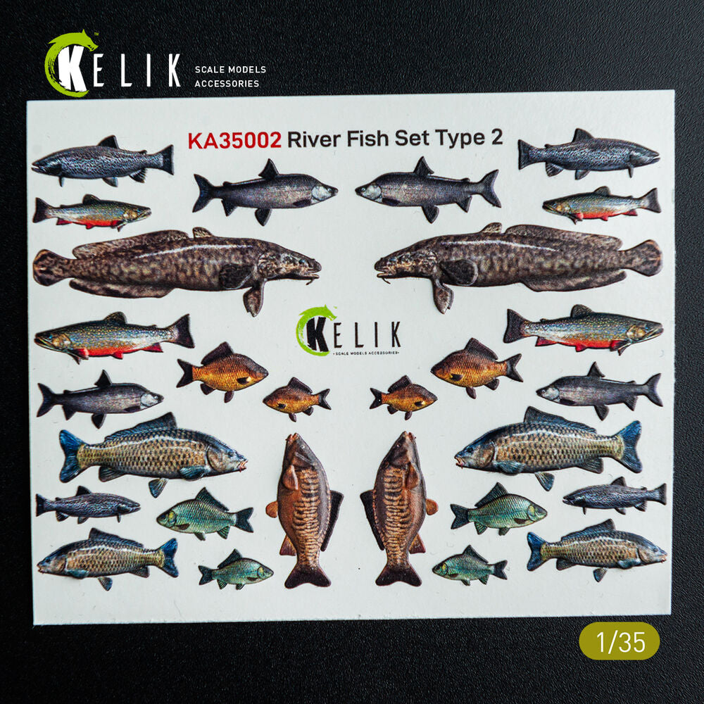 River Fish set Type 2 - 3D Decal for dioramas
