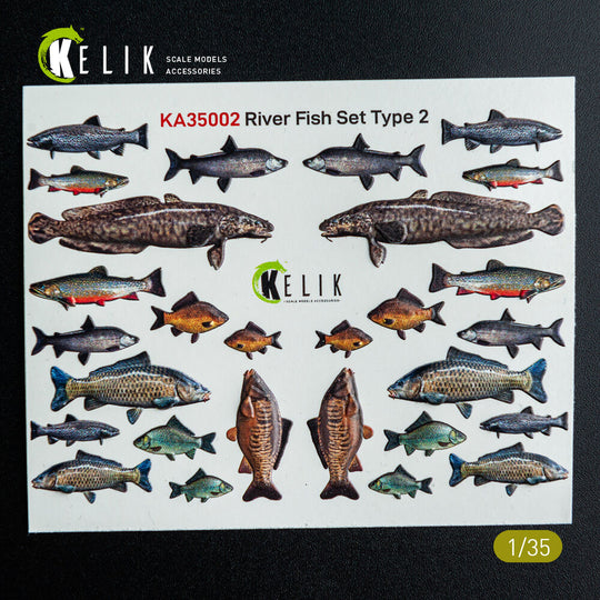 River Fish set Type 2 - 3D Decal for dioramas