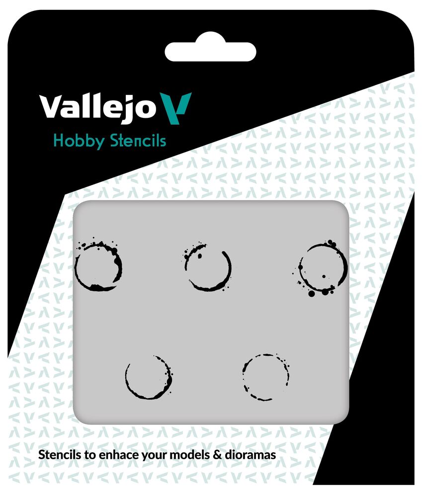 Vallejo Stencils: Drum Oil Marks 125 x 125 mm