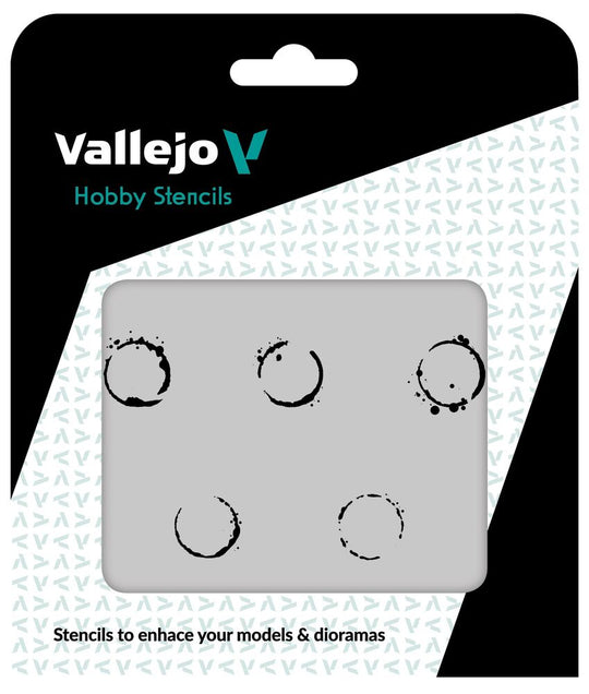 Vallejo Stencils: Drum Oil Marks 125 x 125 mm