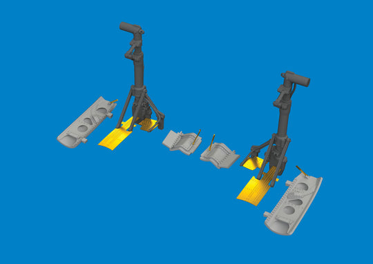 P-40N undercarriage legs PRINT 1/48 for Eduard