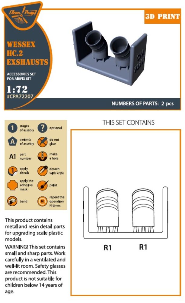 Wessex HC.2 Exhausts for Airfix kit