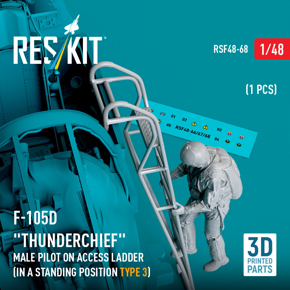 F-105 (D,F,G) Thunderchief male pilot on access ladder (type 3) (1 pcs) (3D Printed)