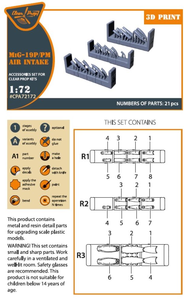 MiG-19P/PM Air intake for CP kits
