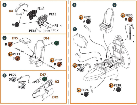 Gloster E28/39 Pioneer PE parts interior for CP kits CP72001/CP72007