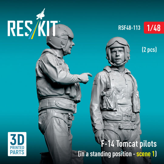 F-14 Tomcat pilots (in a standing position - scene 1) (2 pcs) (3D Printed)