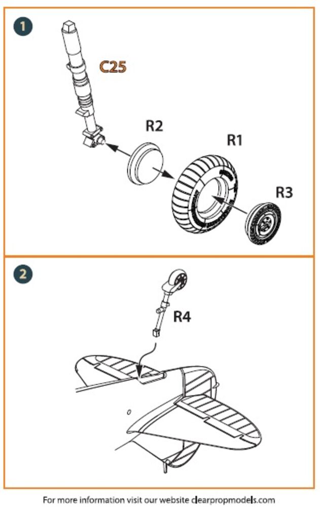 La-5 (early version) wheel set for CP kit CP72014