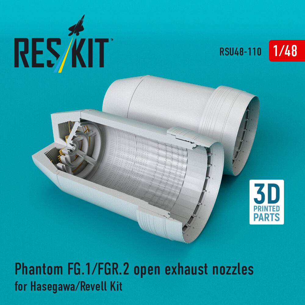 Phantom (FG.1/FGR.2) open exhaust nozzles for Hasegawa/Revell kit (3D Printed)