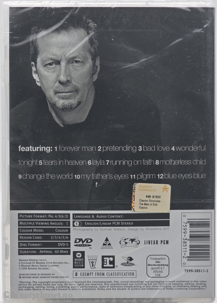 Clapton Chronicles – The Best of Eric Clapton. 1999. DVD. Ny i plast!