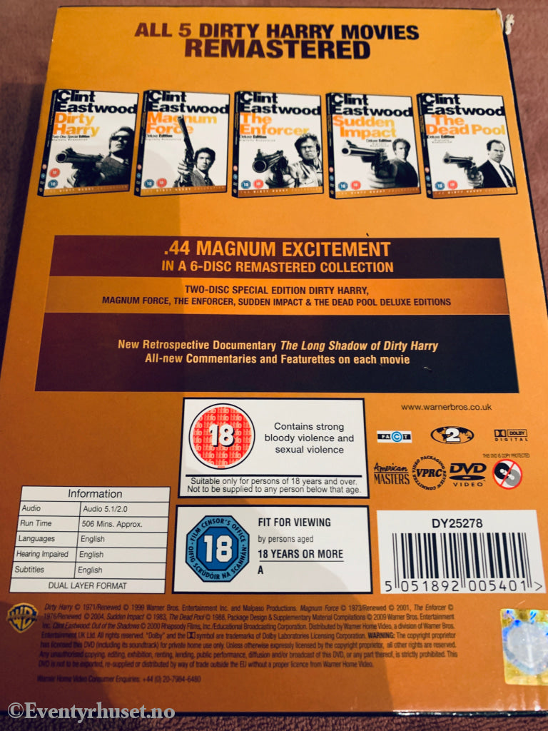 Clint Eastwood. Dirty Harry Collection (1971–1988). DVD samleboks.