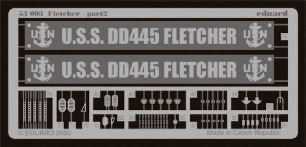 Zerstörer DD445 Fletcher Fotoätzsatz