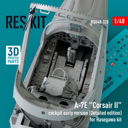 A-7E Corsair II cockpit early version (Detailed edition) for Hasegawa kit (3D Printed)