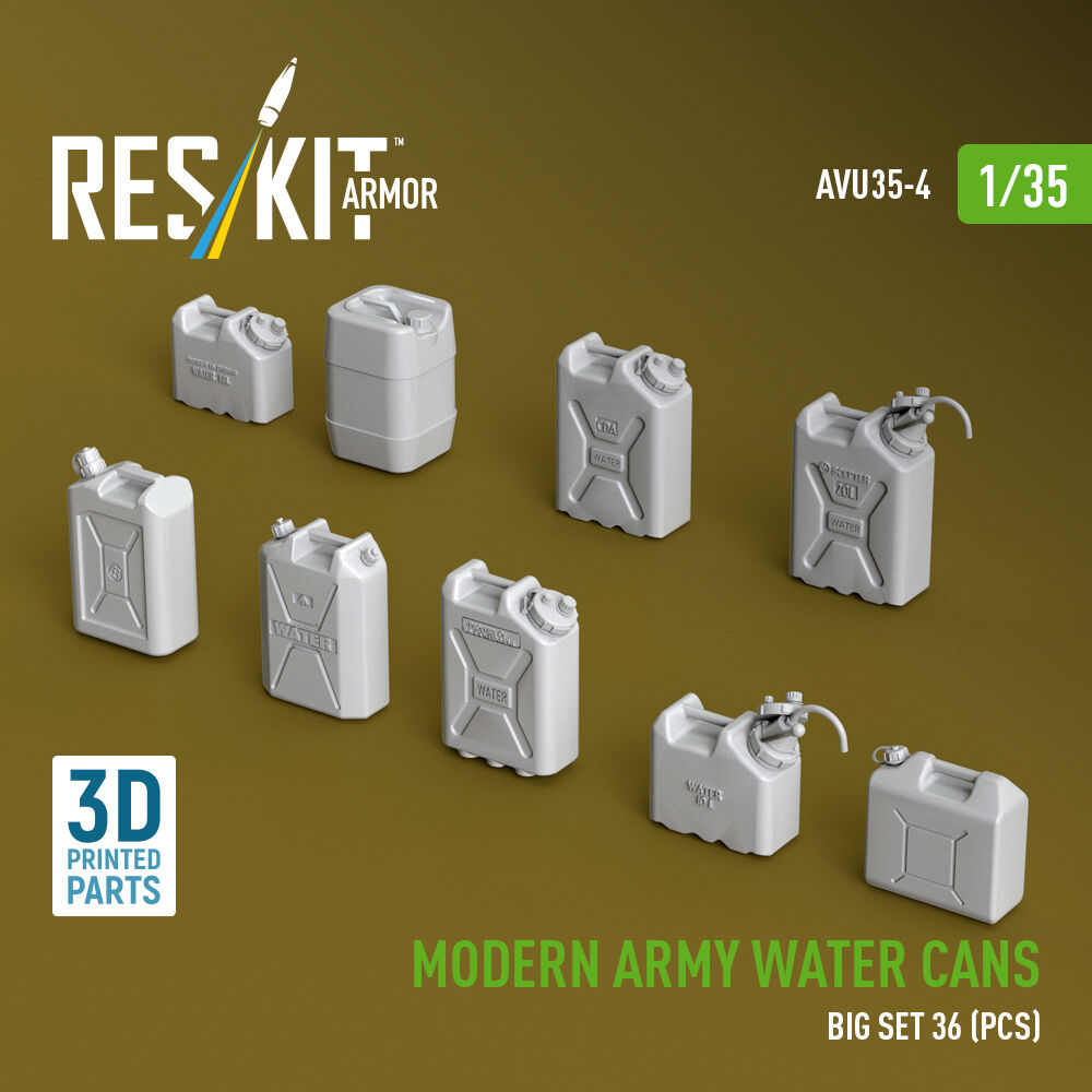 Modern army water cans, big set (3D Printed)