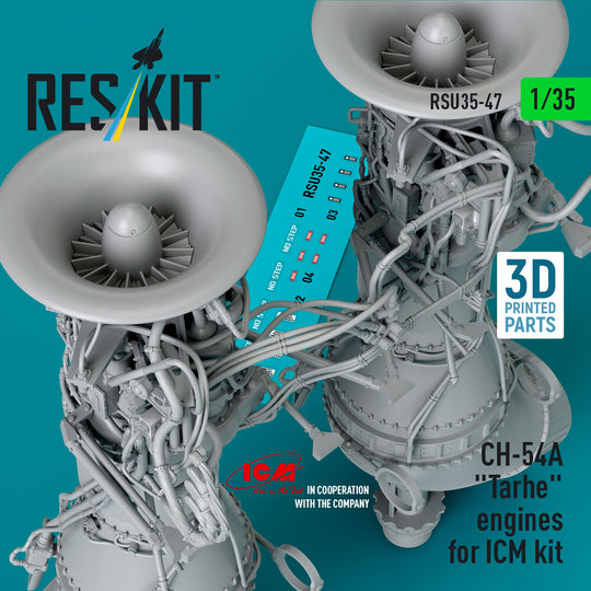 CH-54A Tarhe engines for ICM kit (3D Printed)