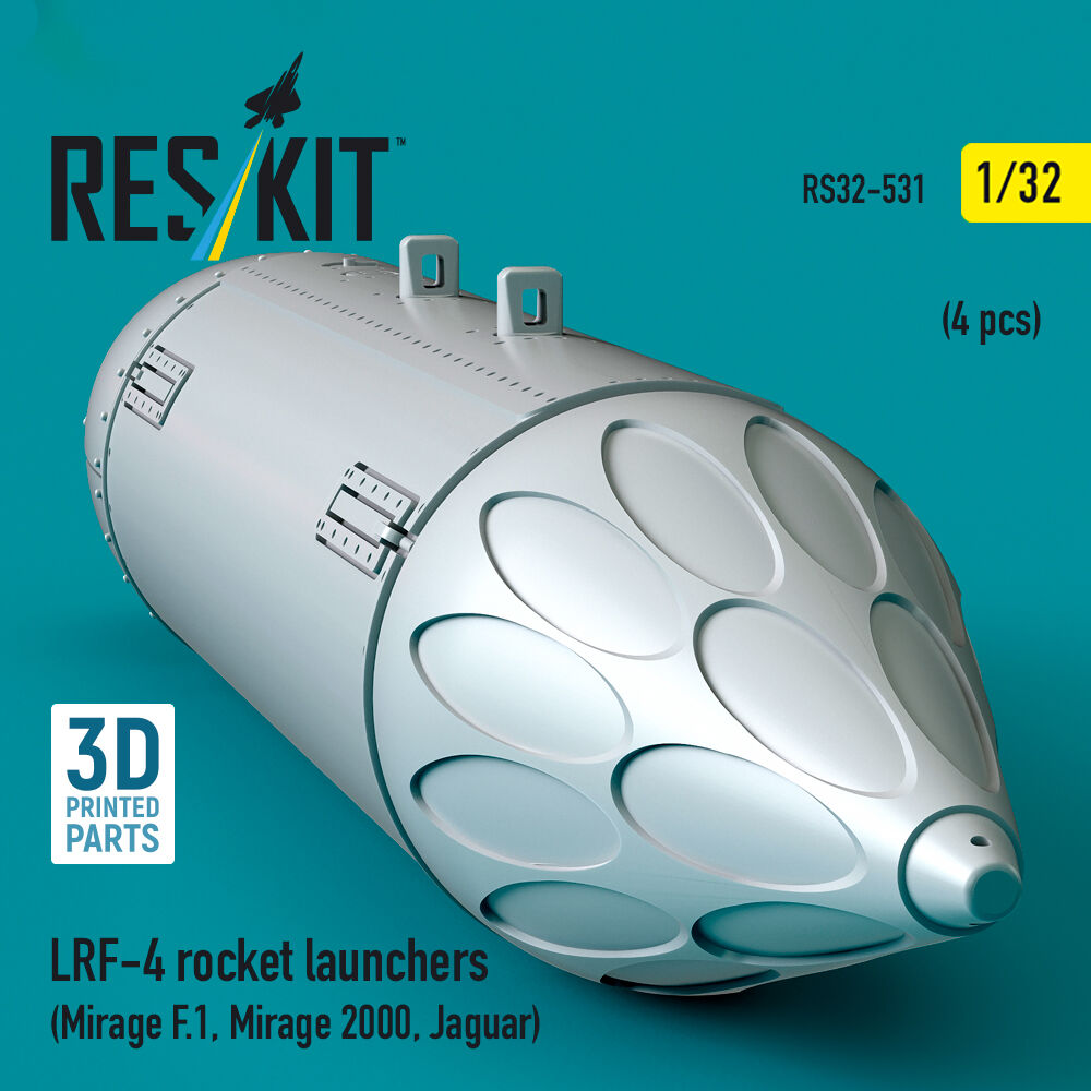 LRF-4 rocket launchers (4 pcs) (Mirage F.1, Mirage 2000, Jaguar) (3D Printed)