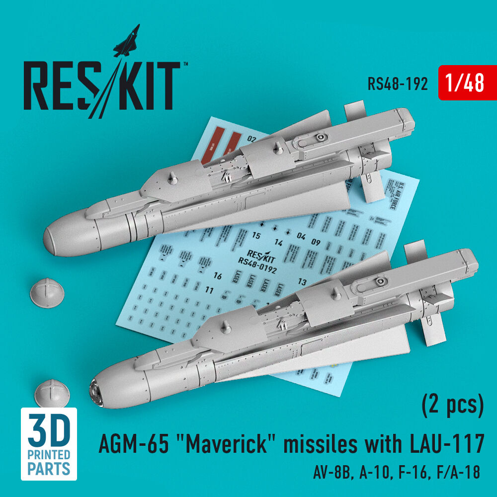 AGM-65 Maverick missiles with LAU-117 (2 pcs) (AV-8B, A-10, F-16, F/A-18) (3D Printed)