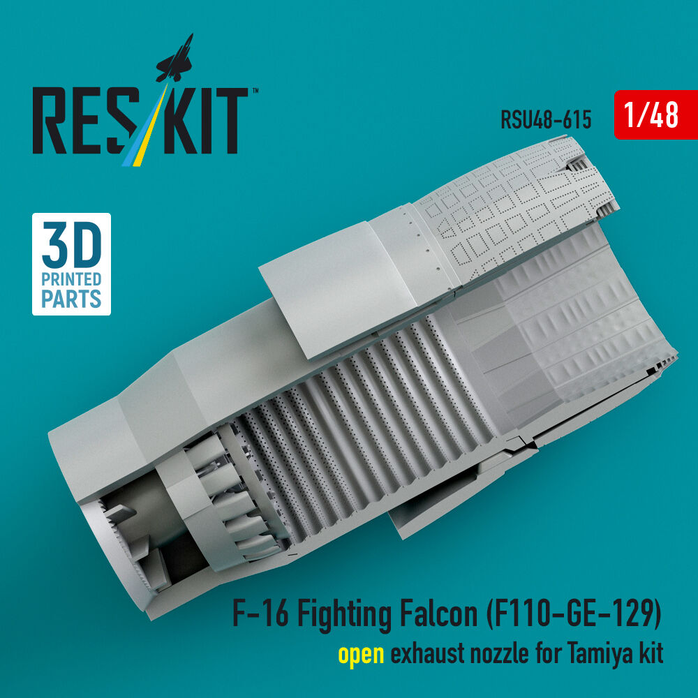 F-16 Fighting Falcon (F110-GE-129) open exhaust nozzle for Tamiya kit (3D Printed)