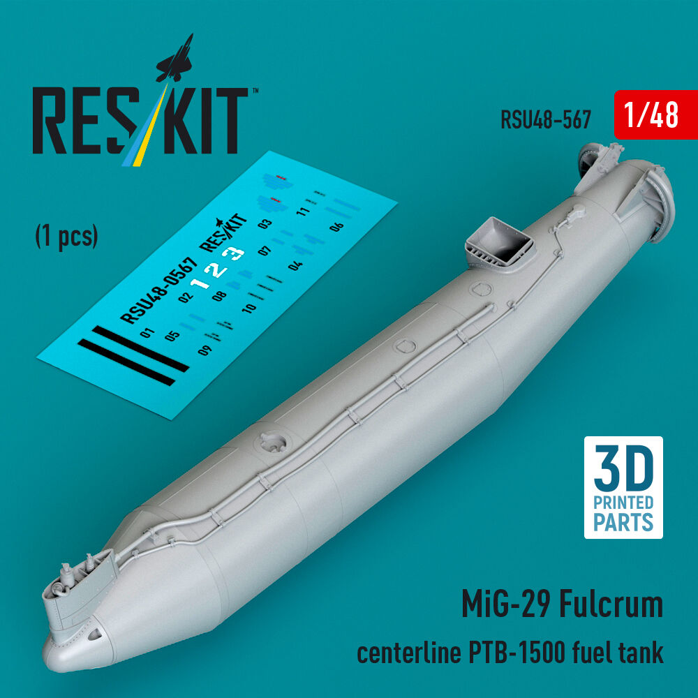 MiG-29 Fulcrum centerline PTB-1500 fuel tank (1 pcs) (3D Printed)