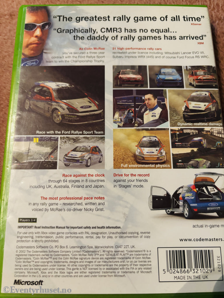 Colin McRae Rally 3. Xbox.