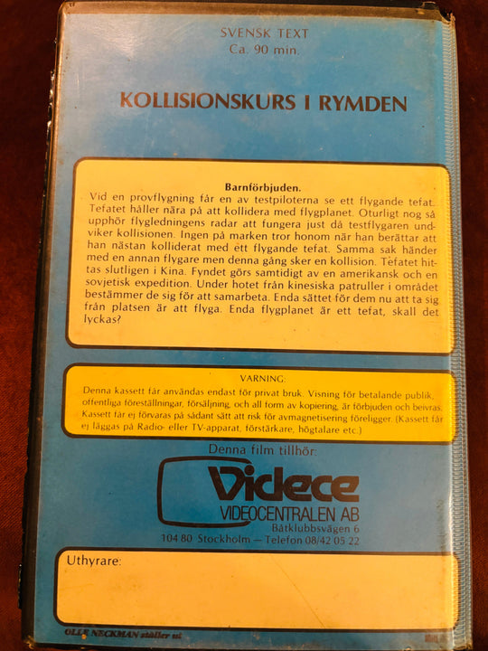 Collision Course - Kollisjonskurs i Rymden. VHS Big Box.