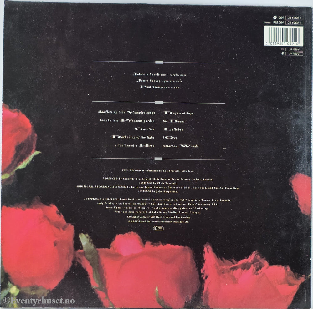 Concrete Blonde. 1990. Bloodletting . LP.