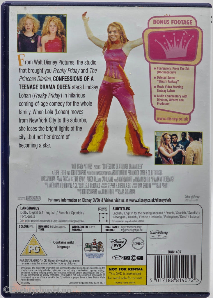 Confessions of a Teenage Drama Queen. 2004. DVD.