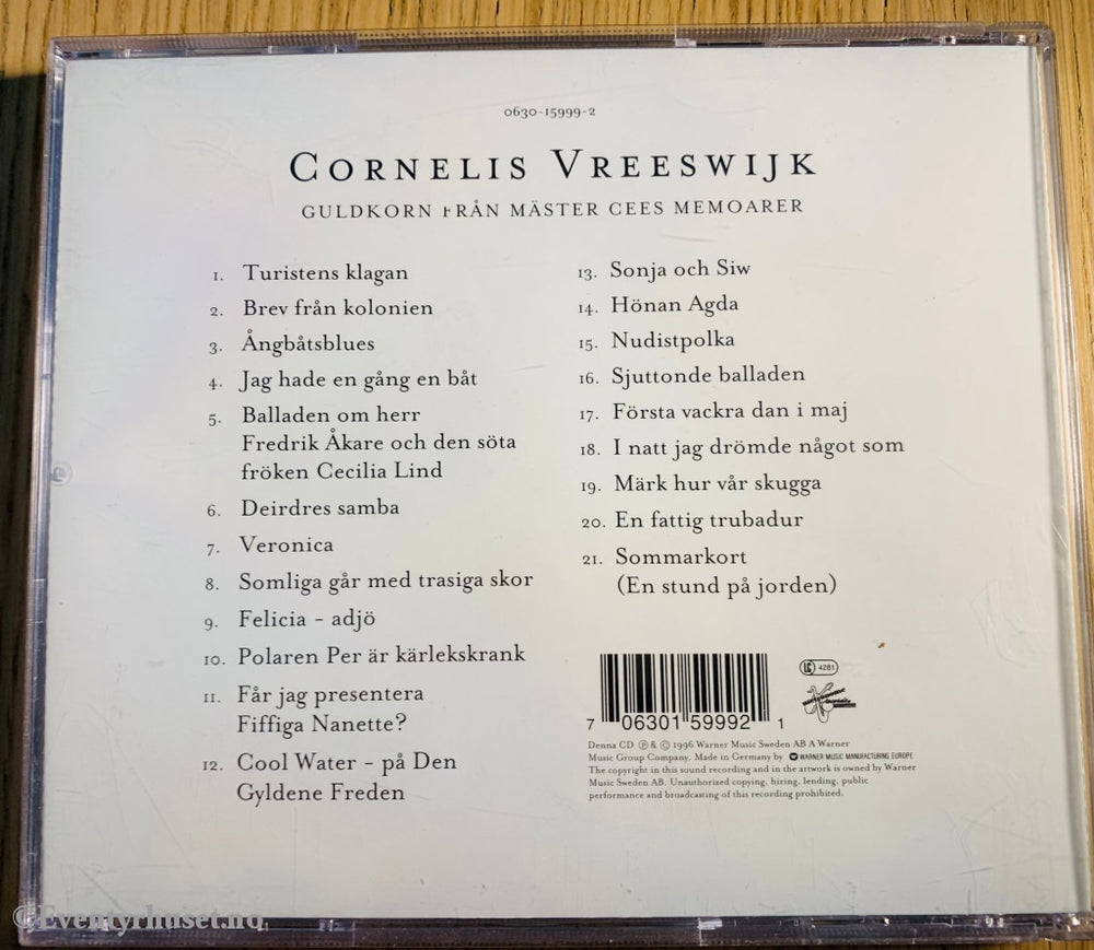 Cornelis Vreeswijk. Guldkorn Från Mäster Cees Memoarer. 1996. Cd. Cd