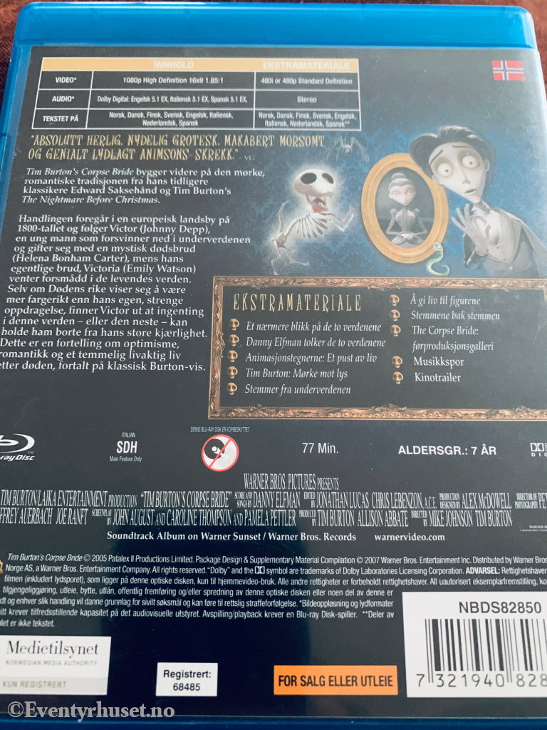 Corpse Bride. Blu-ray Disc. Blu-ray