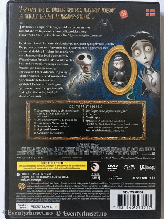 Corpse Bride. Dvd. Dvd